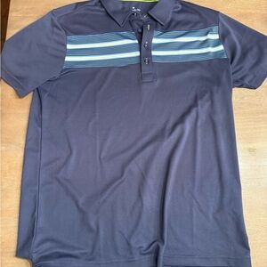 SLIGO Large Men's Navy Polo Shirt with Striped Detail